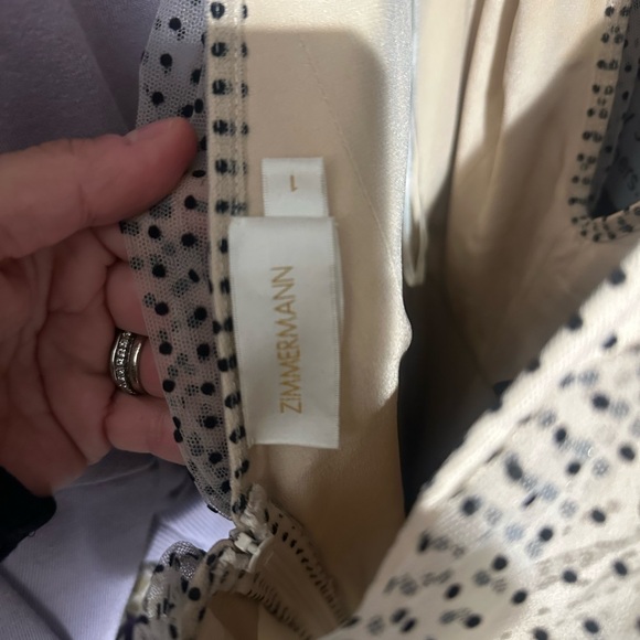 Zimmermann White/Black polka dots Long Sleeve Midi Dress - Picture 9 of 9